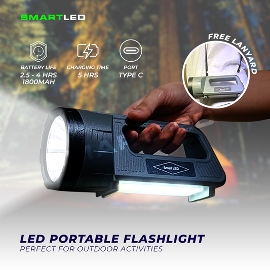 SMARTLED Heavy Duty LED Flashlight 1800 MAH Battery