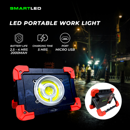 SMARTLED 10W Portable Work Light 2000 MAH Battery