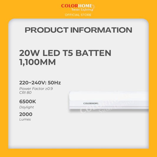 COLORHOME T5 LED BATTEN 20 WATTS - DAYLIGHT