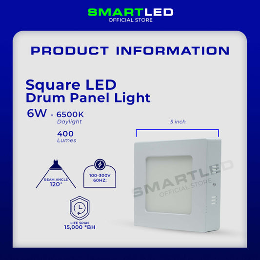 SMARTLED 6 WATTS Square Drum Panel Light (Surface Mounted)