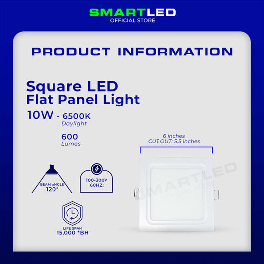 SMARTLED 10 WATTS Square Flat Panel Light (Recessed Type)