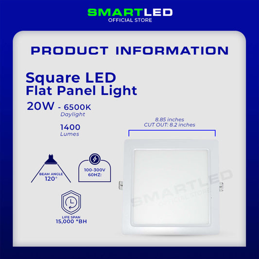 SMARTLED 20 WATTS Square Flat Panel Light (Recessed Type)