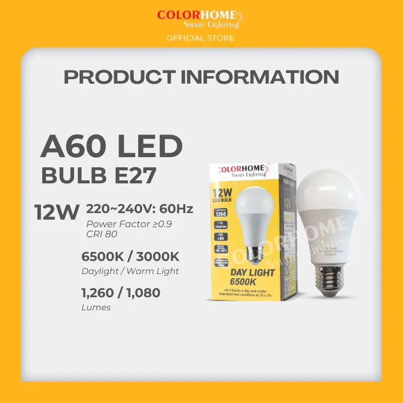 COLORHOME12 WATTS LED Bulb E27
