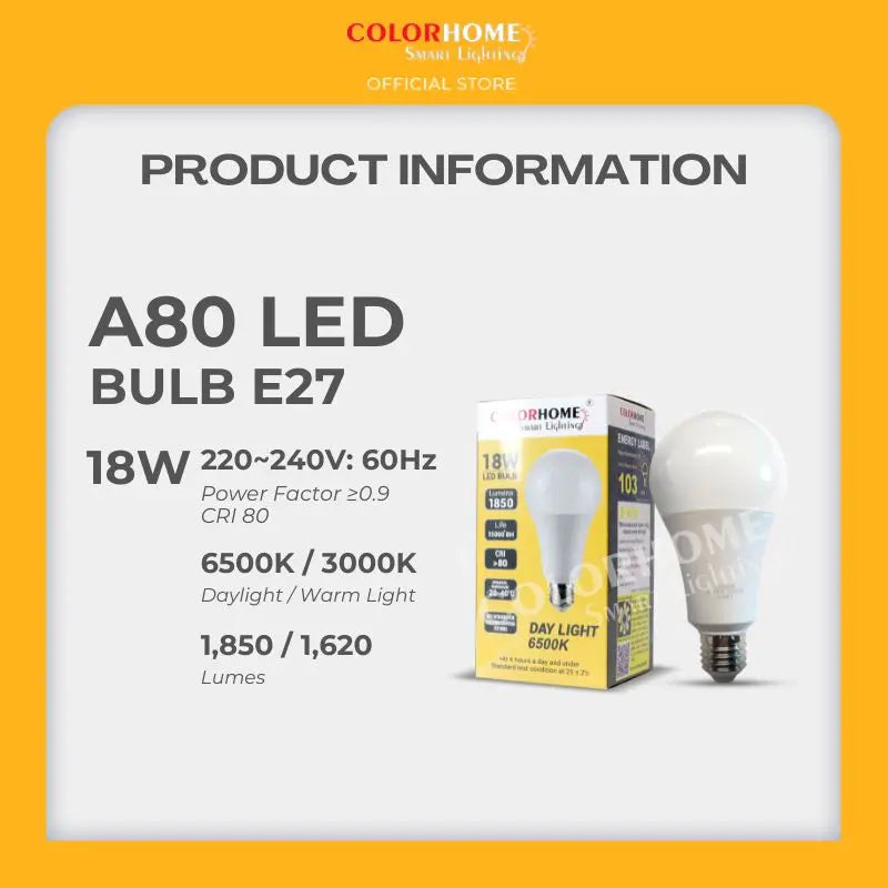 COLORHOME18 WATTS LED Bulb E27