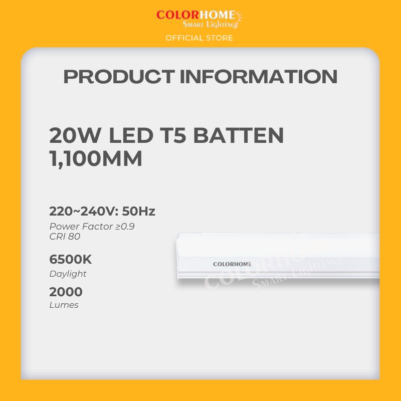 COLORHOME T5 LED BATTEN  20 WATTS - DAYLIGHT