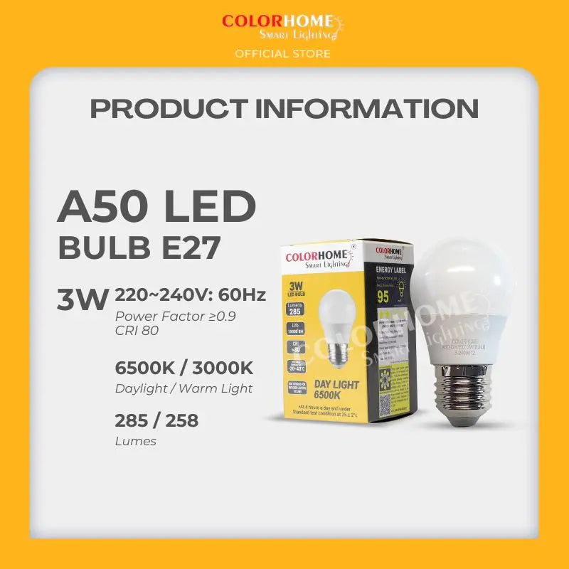 COLORHOME 3 WATTS LED Bulb E27