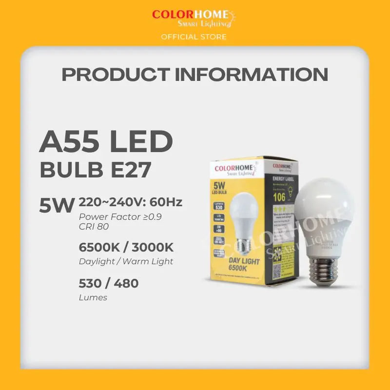 COLORHOME 5 WATTS LED Bulb E27