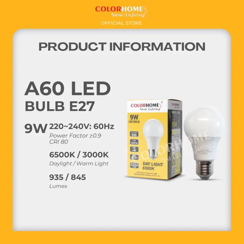 COLORHOME 9 WATTS LED Bulb E27