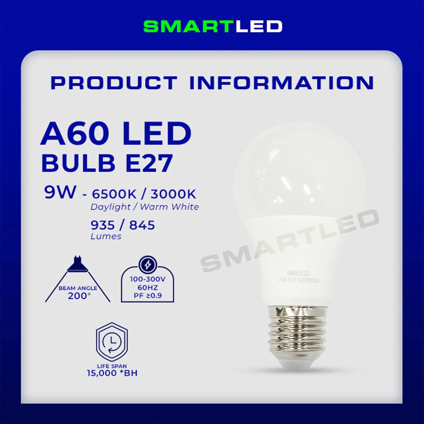 SMARTLED 9 WATTS LED Bulb E27