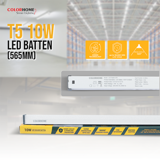COLORHOME T5 LED BATTEN 10 WATTS - DAYLIGHT