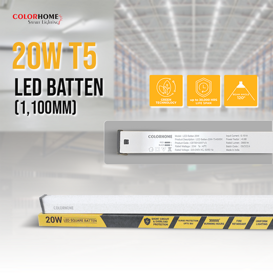 COLORHOME T5 LED BATTEN  20 WATTS - DAYLIGHT