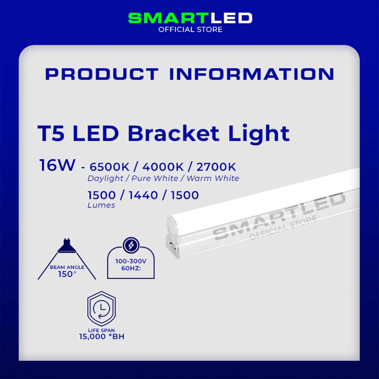 SMARTLED T5 Bracket Light 16W Double Ended