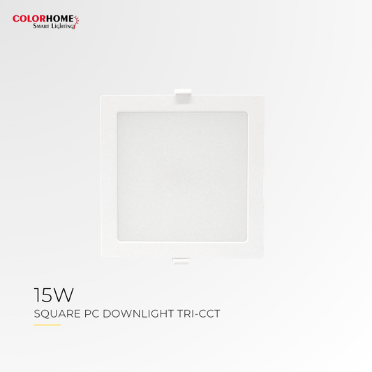 COLORHOME  15 WATTS PC SQUARE DOWN LIGHT TRI COLOR