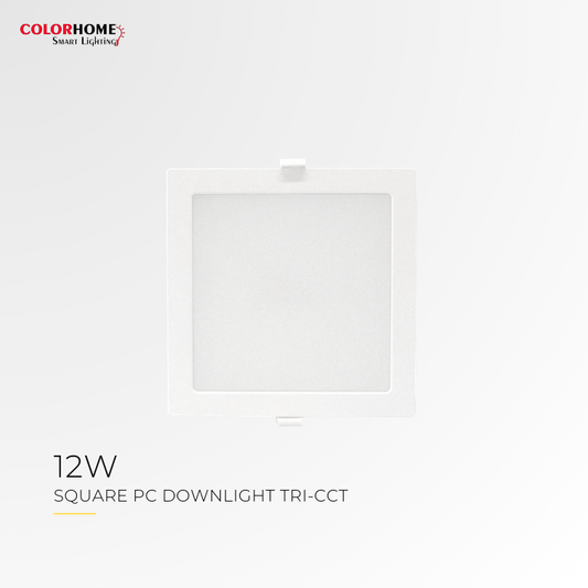 COLORHOME  12 WATTS PC SQUARE DOWN LIGHT TRI COLOR