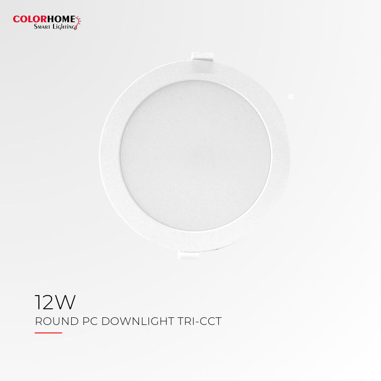 COLORHOME 12 WATTS PC CIRCULAR DOWN LIGHT TRI COLOR