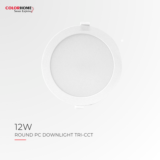 COLORHOME 12 WATTS PC CIRCULAR DOWN LIGHT TRI COLOR